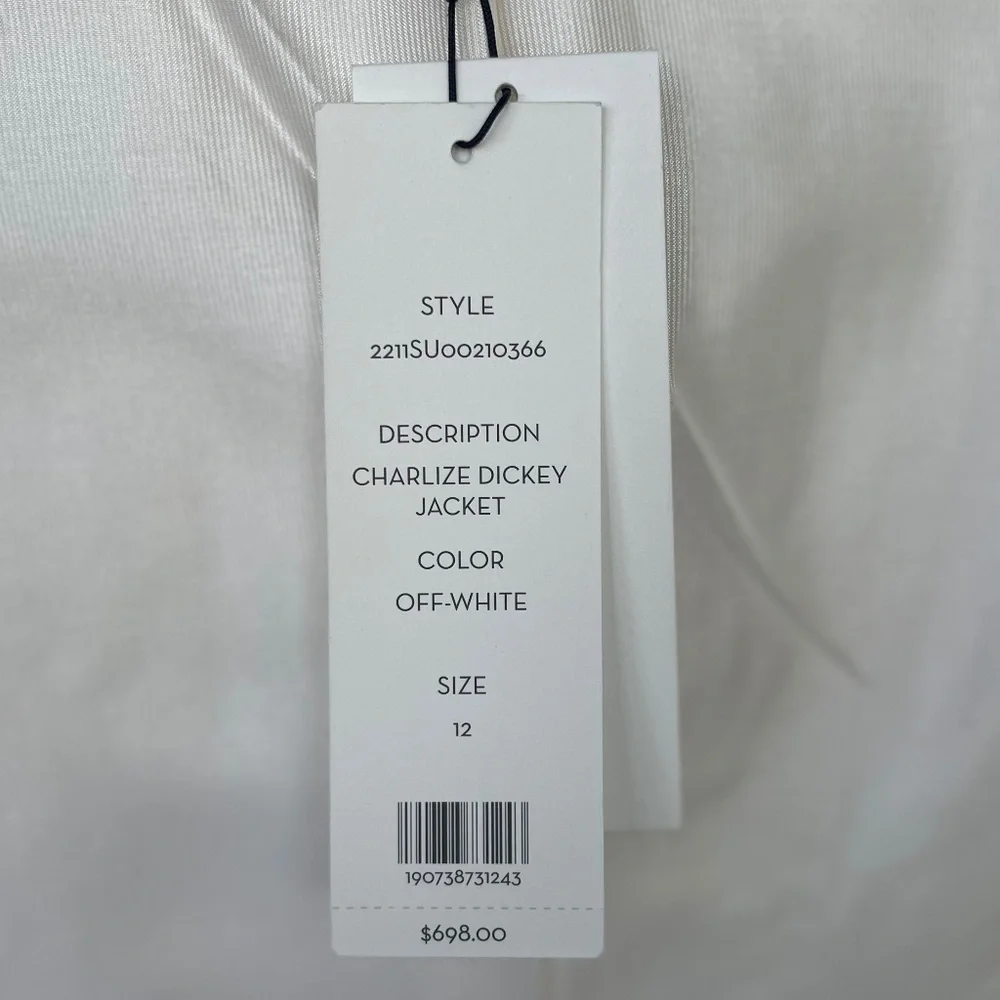 NWT Veronica Beard Off-White Charlize Dickey Jacket sz 12 - Picture 8 of 14